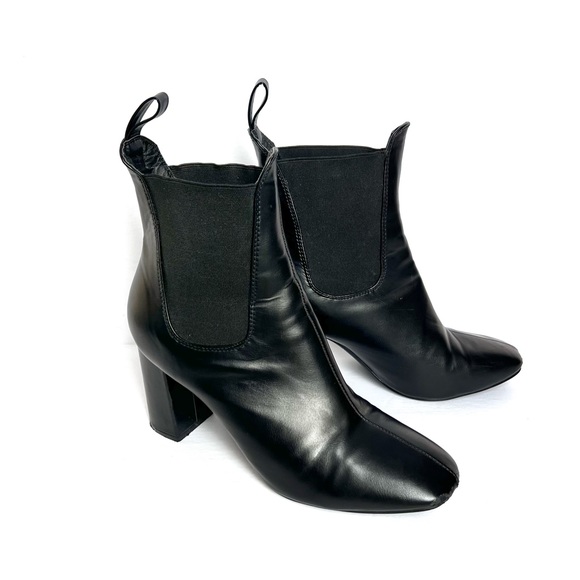 koi Shoes Koi Footwear Block Heel Chelsea Boot Black Faux Leather